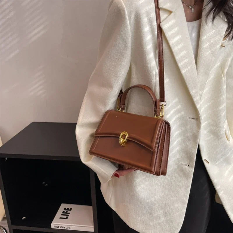 New Small PU Leather Crossbody Bags for Women 2024 Simple Totes Shoulder Bag Lady Luxury Brand Designer Handbags and Purses