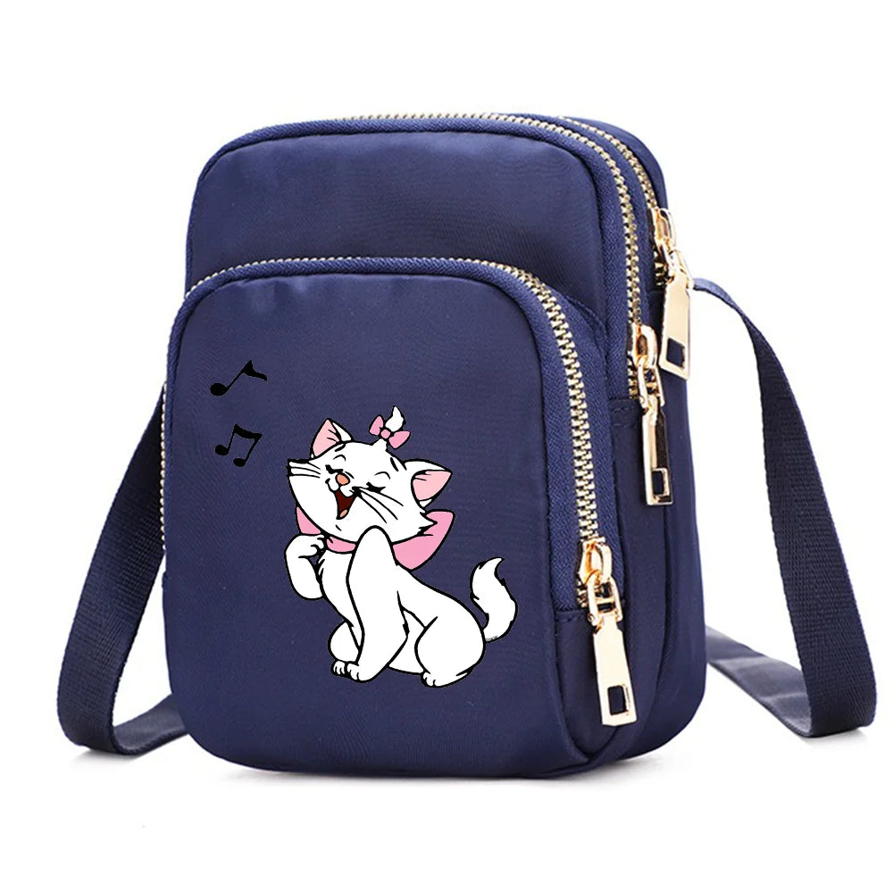 The Aristocats Marie Cat Women Shoulder Bags Cell Phone Purse Crossbody Shoulder Strap Handbag Female Girls Bags Causal Bag Gift