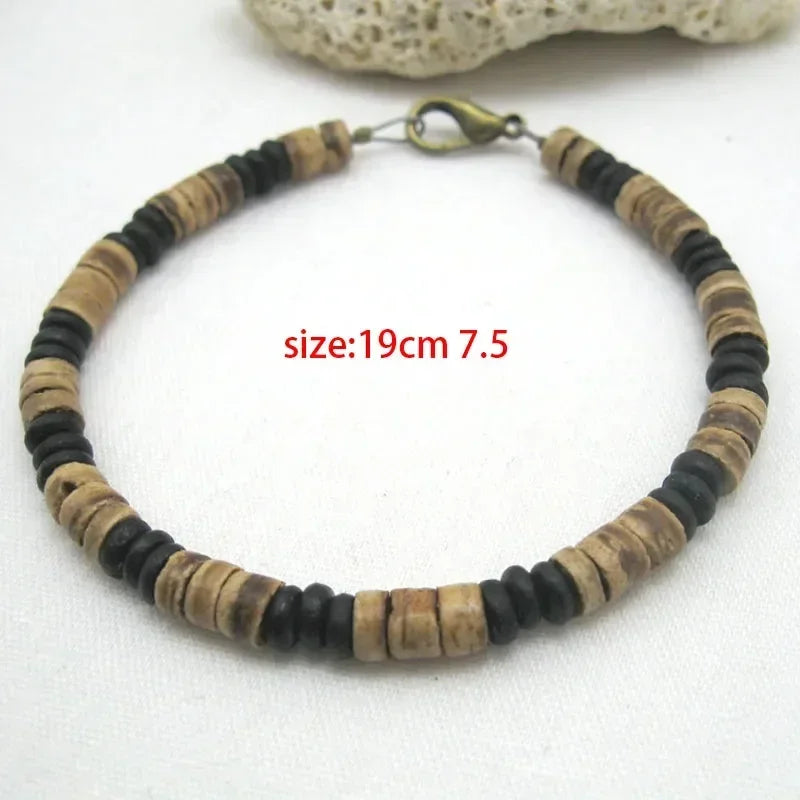 Men's Black Onyx Round Bead & Arrow Stone Bead Yoga Bracelet