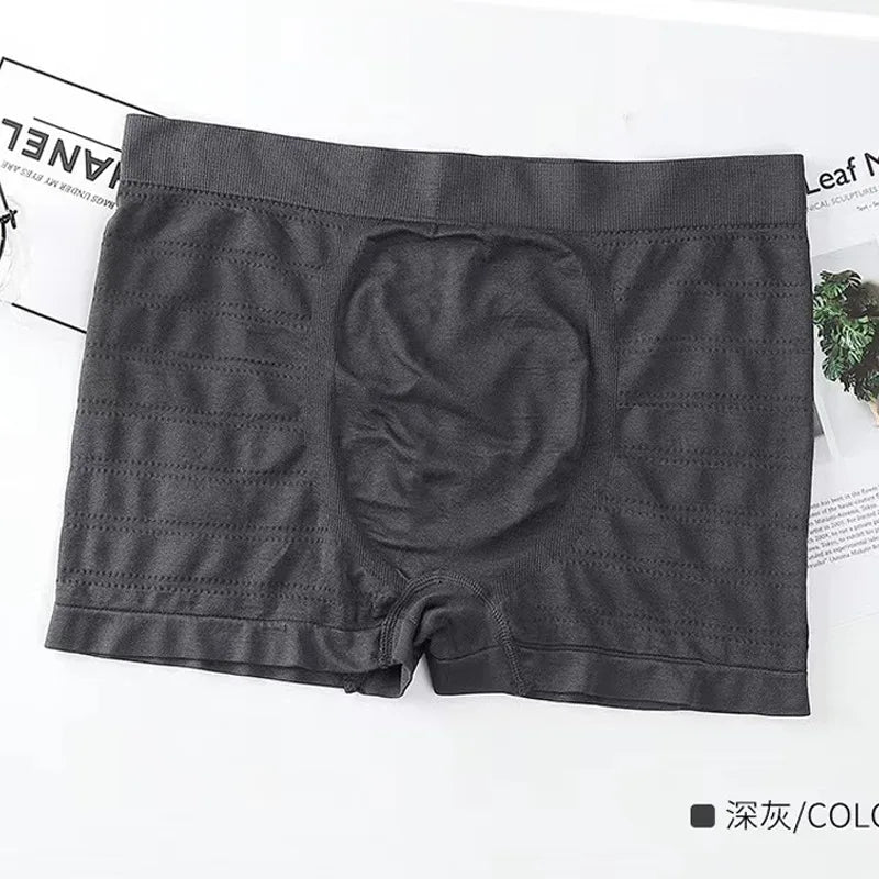 2024 Men's Panties Elasticity Breathable Underwear Thin Boxers Sexy Trunk Boxer Comfortable Seamless Man Solid Underpants Shorts