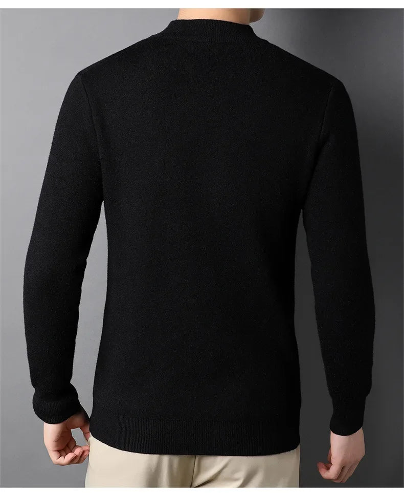 2024 Brand New Men's Cashmere Sweater Half Turtleneck Men Sweaters Knit Pullovers for Male Youth Slim Knitwear Man Sweater