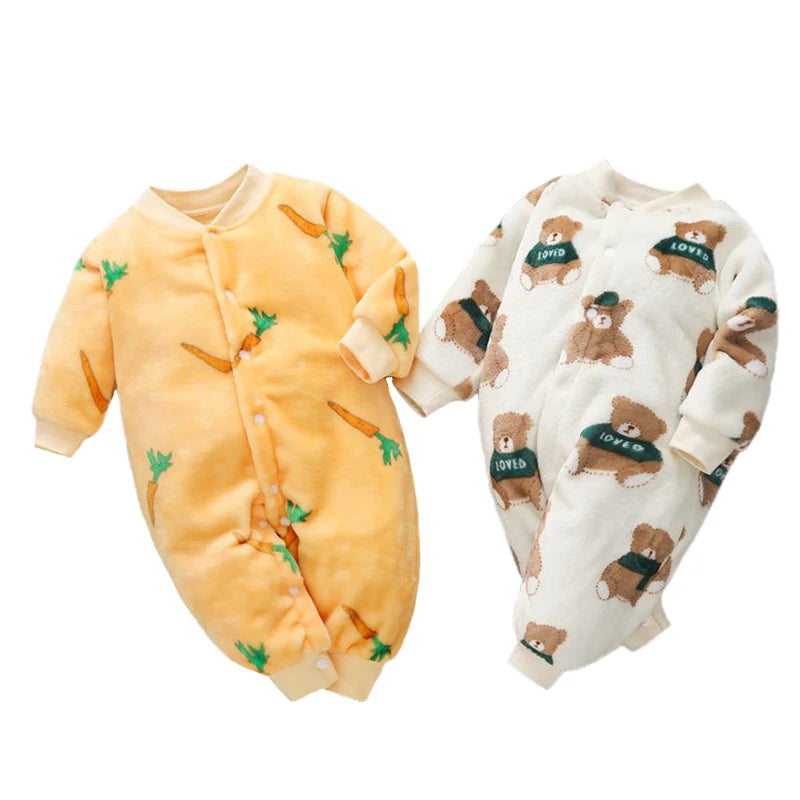 Newborn Baby jumpsuit Clothes Autumn Winter Infant Clothes Cartoon Baby boy Pajamas Toddler Rompers for girls new born  0-18M