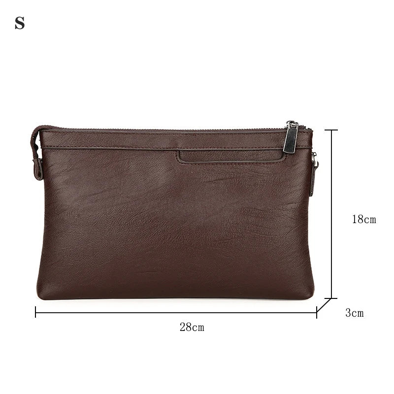 Fashion Brand Design Business Clutch Bag High Quality PU Leather Envelope Bags Casual Travel Men's Wallet Cell Phone Pocket