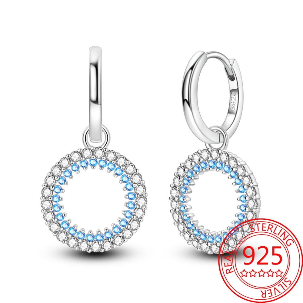 Fashionable 925 Sterling Silver Asymmetric Star Moon Earrings On The Inner Side Women's Anniversary Party Jewelry Accessories