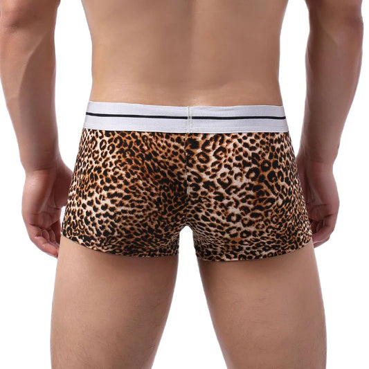 Men Boxers Leopard Soft Breathable Underwear Male Comfortable Panties Underpants Cueca BoxerShorts Homme