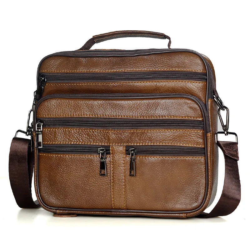 New Arrival Men Shoulder Bag Men's Genuine Leather Messenger Bag Boy Coffee Middle Size Handbags Tote Natural Skin Men Briefcase