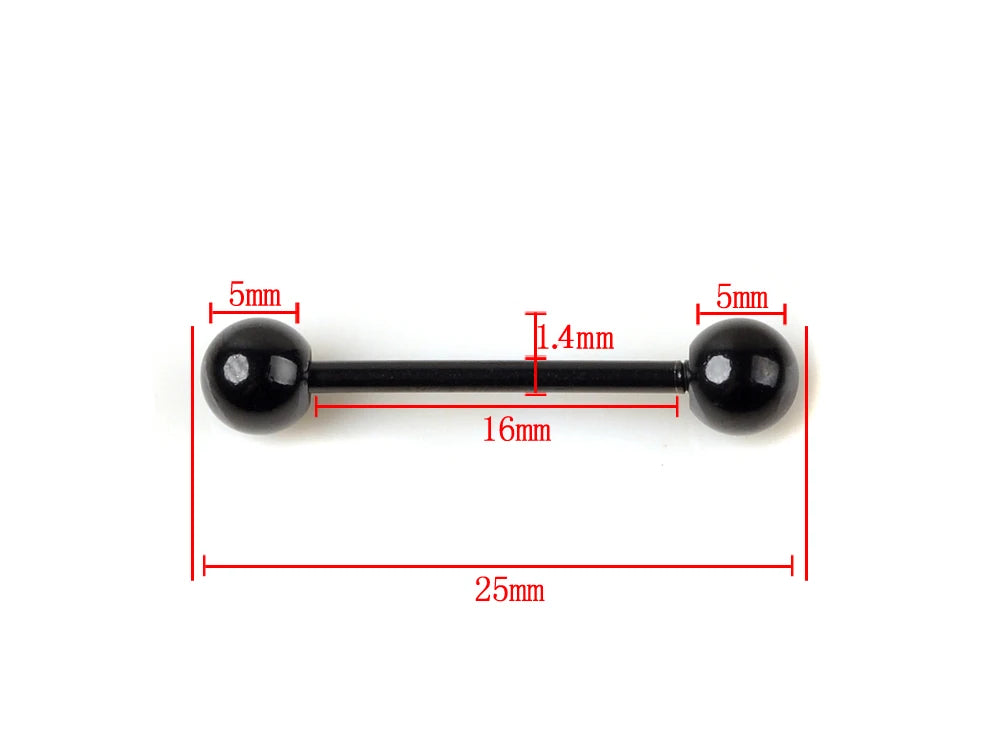 5Pcs/lot Tragus Helix Bar Black 3mm Ball Stainless Steel Labret Lip Bar Rings Stud Cartilage Ear Piercing Body Jewelry  пирсинг