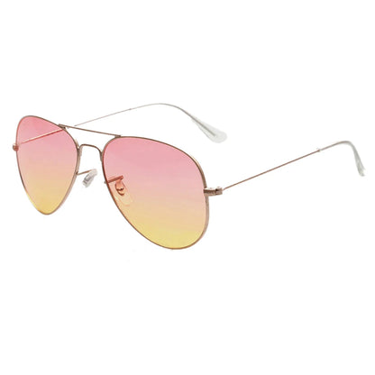 FOENIXSONG Fashion Women's Sunglasses for Women Men Vintage Pilot Gradient Mirror Lens Retro Sun Glasses Sunglass Eyewear A06