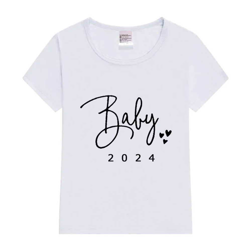 Funny Baby Daddy 2024 Family Matching Clothing Simple Pregnancy Announcement Family Look T Shirt Baby Dad Matching Clothes