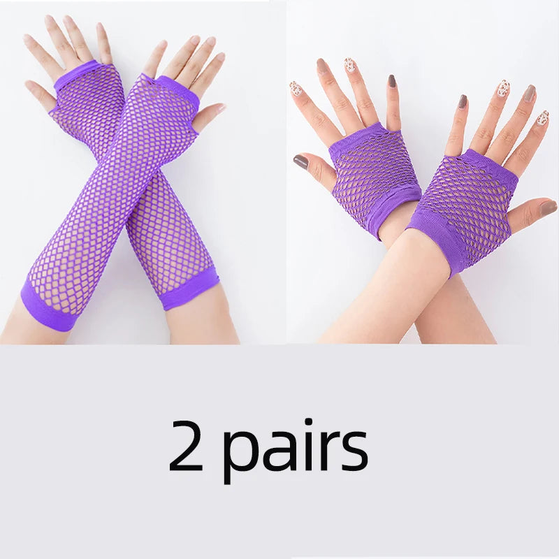 New Fashion Neon Fishnet Fingerless Long Gloves Leg Arm Cuff Party Wear Fancy Dress for Womens Sexy Beautiful Arm Warmer