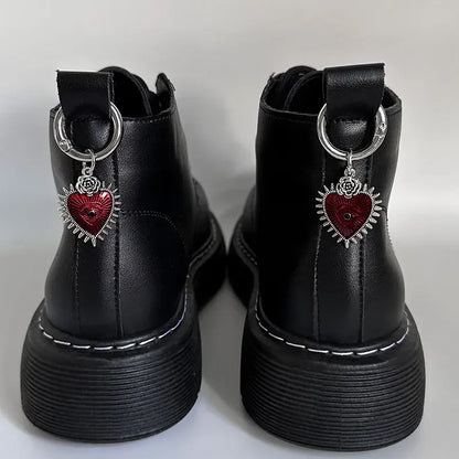 2PCS Hollow Big Stars Hearts Pendant Boots Shoes Buckles Decoration Metal Fashion Hearts Pendant Boots Shoes Buckles Shoe Charm