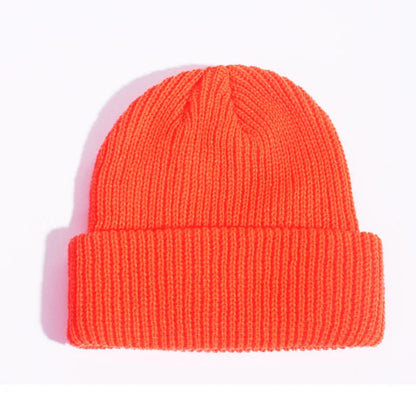 Winter Hats for Unisex New Beanies Knitted Solid Fluorescent  Caps Warmer Casual Beanies Trendy Hat  All-match Multicolor Candy