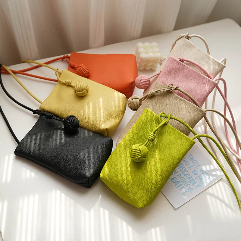 Custom Letters Fashion Women Phone Bag PU Leather Touch Screen Cell Phone Purse Small Crossbody Bag Soft Mini Cute Messenger Bag