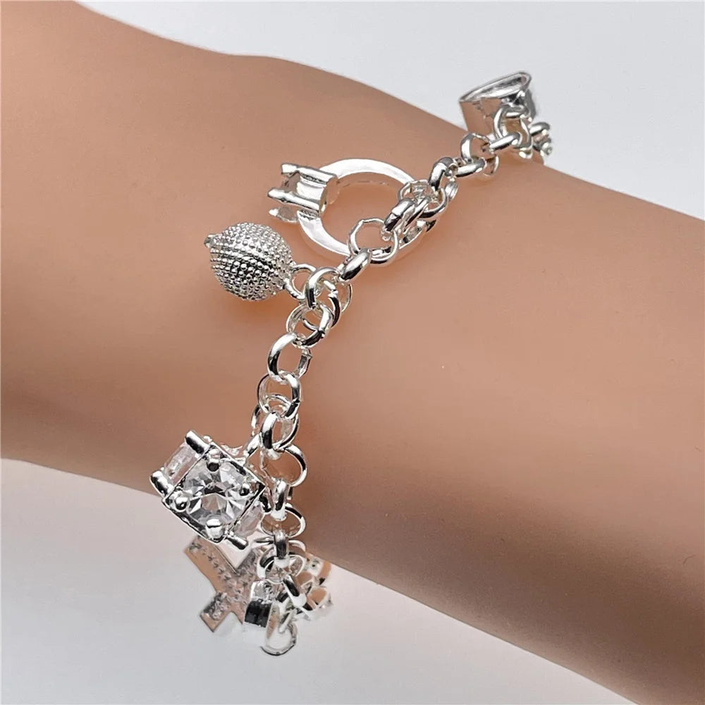 Andara Wholesale 925 Silver Bracelet Elegant Chain High Quality Jewelry For Men&Women Christmas Gifts