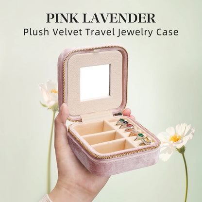 TAIMY High Quality Velvet Mini Travel Portable Girl Kawaii Custom Logo Jewelry Box Suede Jewellery Boxes Organizer