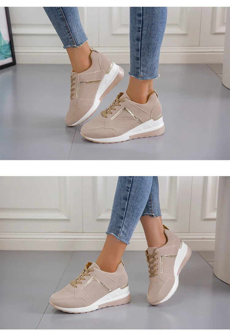 Shoes Woman 2024 Trend Summer Wedge Platform Casual Shoes Women Lace Up Sports Shoes Woman Non Slip Breathable Sneaker