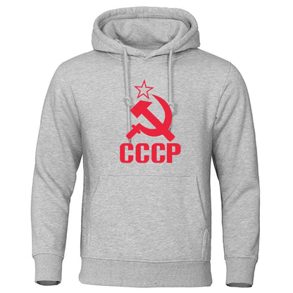 CCCP Popular Fashion Autumn New Fashion Letter Minimalist Printed Elastic Top Loose Men's Hooded Sweatshirt Hip Hop Hoodie Sweat