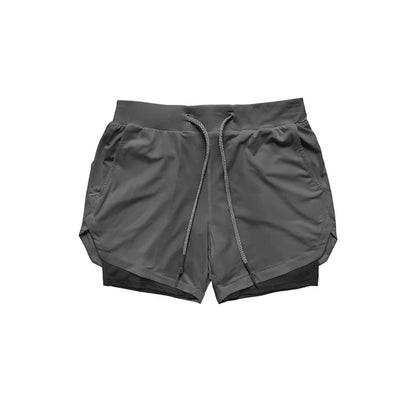 Gym Shorts Men Double-deck Workout Shorts 2 In 1 Quick Dry Workout Training Short Pants Fitness Sport Jogging Pants Running Shor