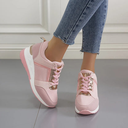 Shoes Woman 2024 Trend Summer Wedge Platform Casual Shoes Women Lace Up Sports Shoes Woman Non Slip Breathable Sneaker