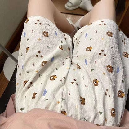 2024 New Summer Shorts Pajamas  Women Shorts  Women's Bottoms Soft Pants Cute floral print Loose Pants Womens Pajama Pant