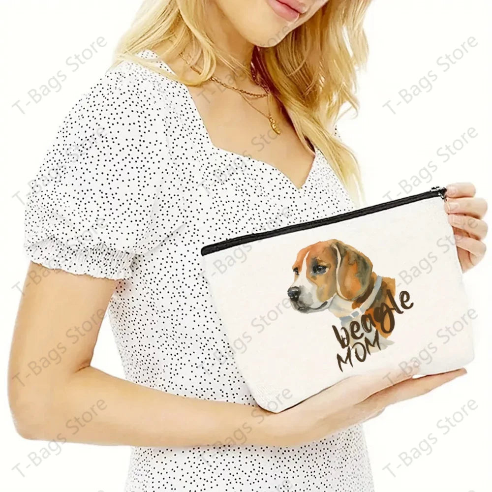 2pcs/set Beagle Bagel Dog Cute Print Tote Bag, Large Capacity Shoulder Bag, Women's Casual Handbag for Work School Shopping