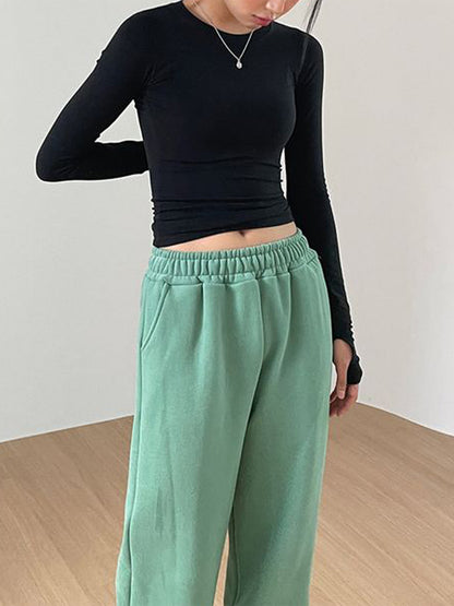 Womens Long Sleeve Crop Tops Basic Slim Fitted Shirts Casual Fashion Solid Color 2024 Y2k Tops Teen Girl Clothes with Thumb Hole