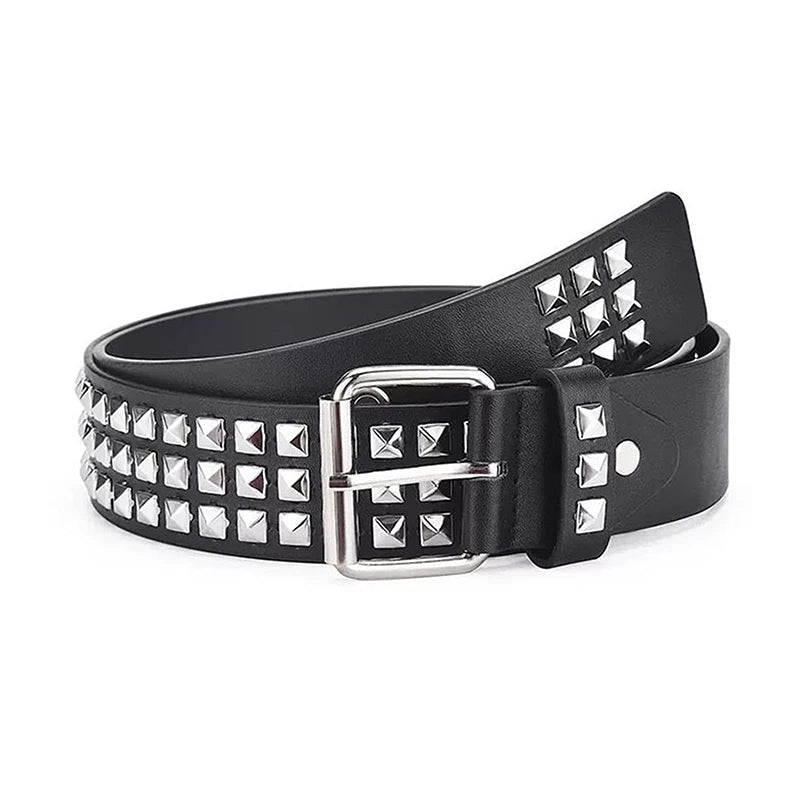 Rivet Hollow Bullet Decoration Belt Fashion Ladies Leather Studded Gift Man's Goth Rock Wild Adjustable Women Punk Black Belt