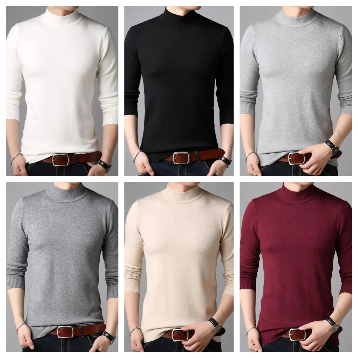 Liseaven Men Cashmere Sweaters Full Sleeve Pull Homme Solid Color Pullover Sweater Men's Tops