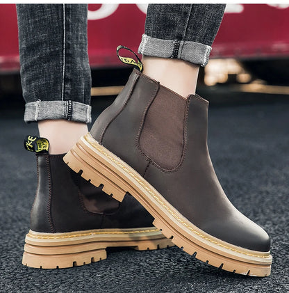 Sanzoog Brand High Quality Winter Ankle Chelsea Boots Men British Style Botines Hombre Bottines Homme