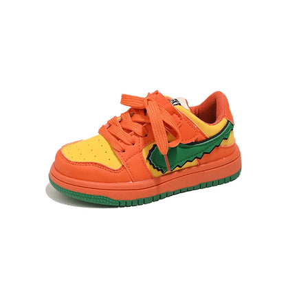 Children Casual Shoes Four Seasons Kids Single Sneaker Mandarin Colour Basketball Sports Shoes Boys Girls Sneaker Board Shoes