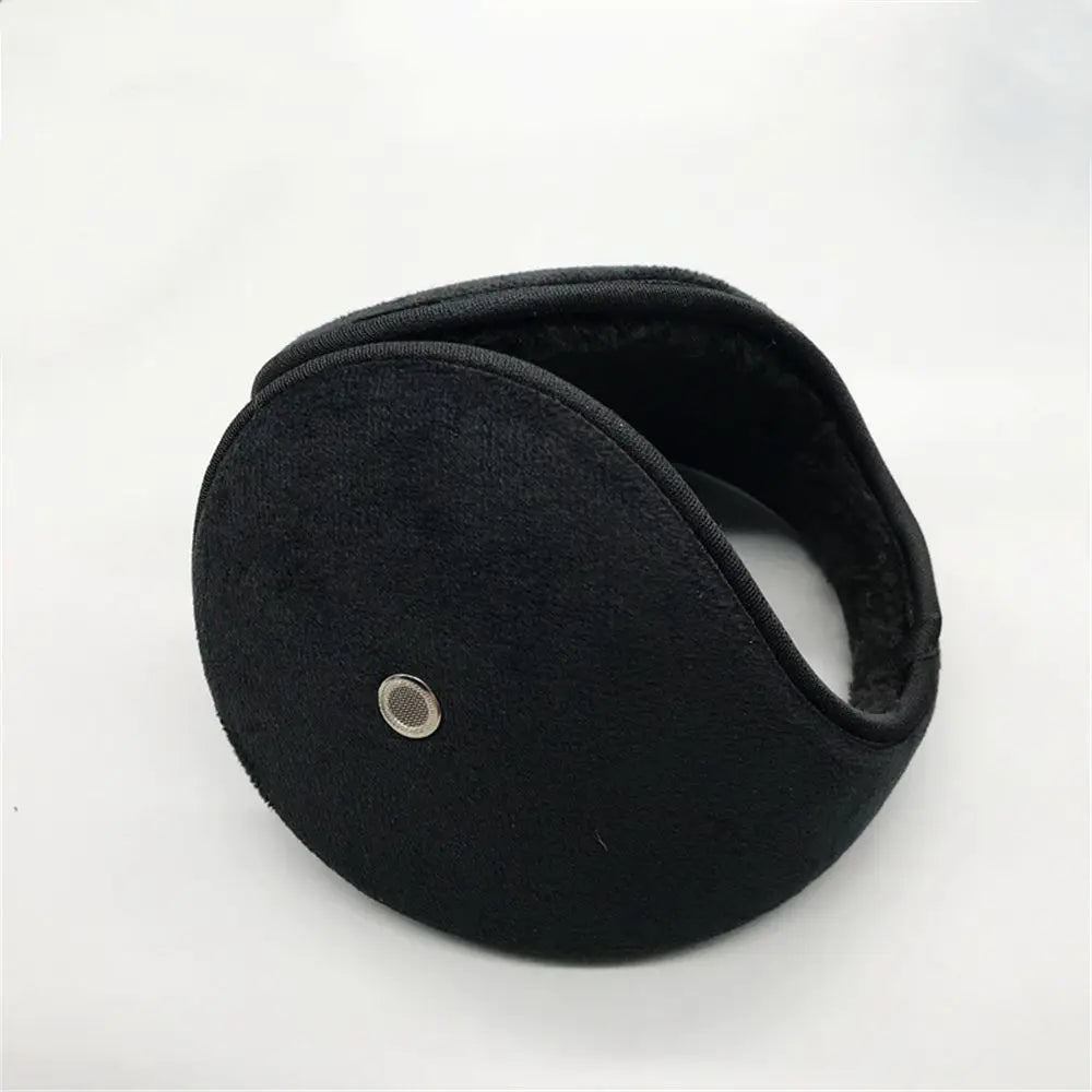 Mens Ear Muffs Winter Ear Warmers Fleece Unisex Plush Earmuffs Behind Band Head W/Loudspeaker Hole