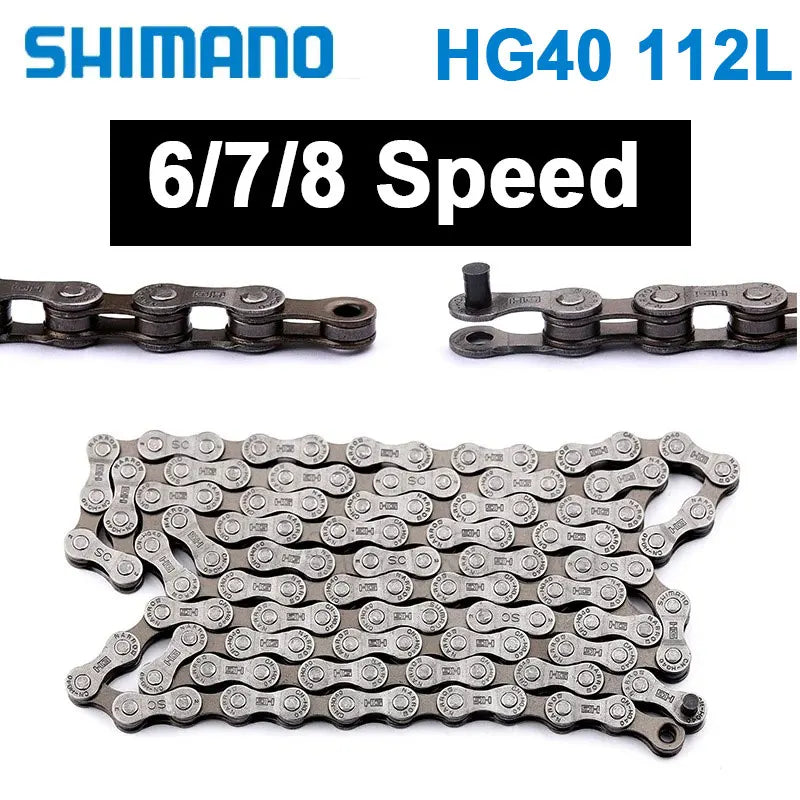 Shimano Mountain Bike Chain HG40 112 Links 6 7 8 Speed Bicycle Current 112L SHIMANO TOURNEY TY HYPERGLIDE MTB Chain