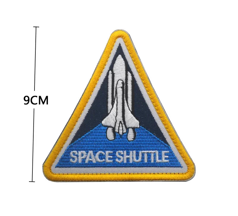 Space Badge Embroidery Hook Loop Patches Astronaut Military Hat Cloth Backpack Armband Stickers Appliques Patches for Clothing