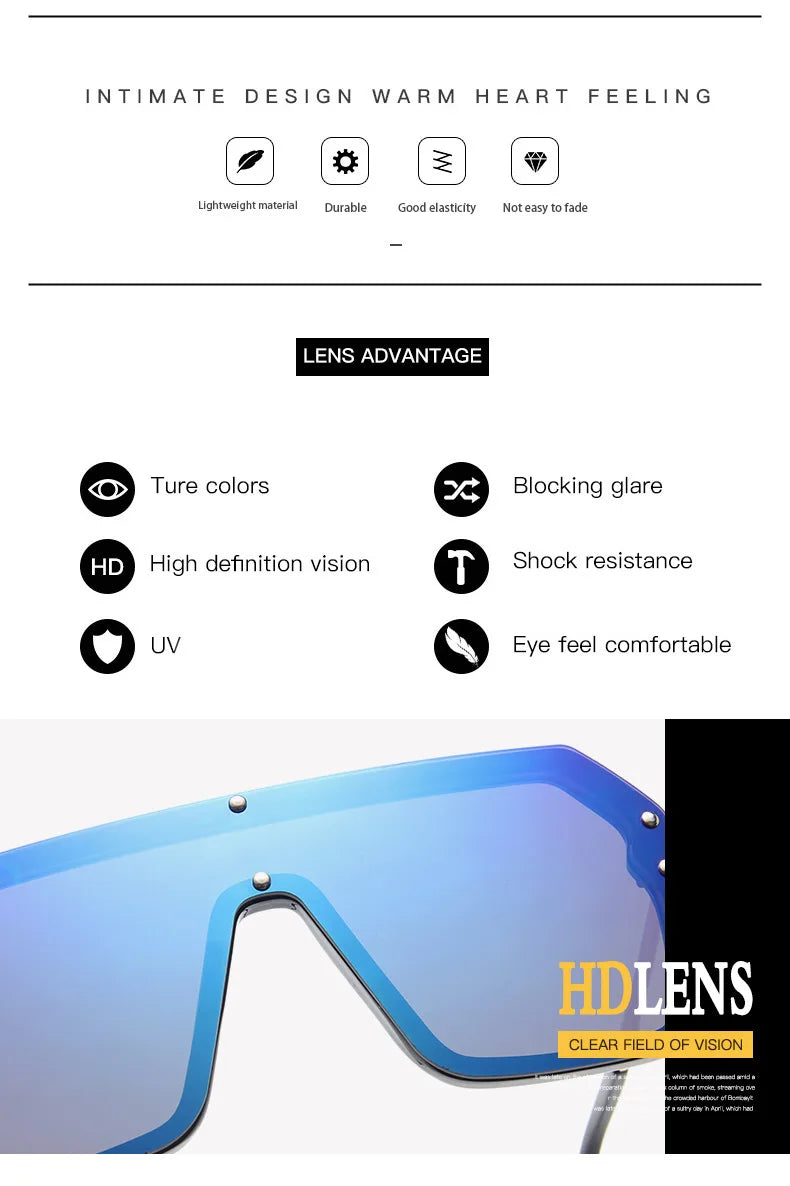 2022 Classic Retro Oversized Sunglasses Shades Female Mirror Eyewear Men/Womens Luxury Design Unisex Big Frame Lady Sun Glasses