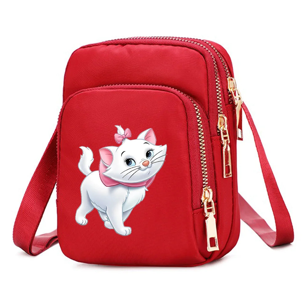 The Aristocats Marie Cat Women Shoulder Bags Cell Phone Purse Crossbody Shoulder Strap Handbag Female Girls Bags Causal Bag Gift