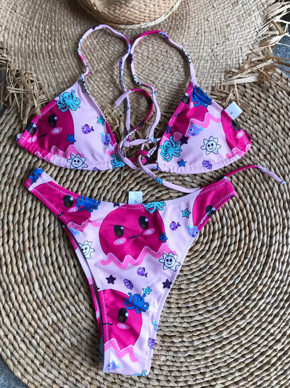 Micro Designer Bikinis Brand Triangle High Cut Thong Bikini Set Chic Swimsuit Women Swimwear Summer Beach Bathing Suits Monikini