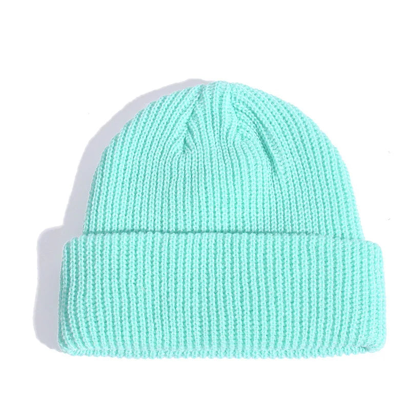 Winter Hats for Unisex New Beanies Knitted Solid Fluorescent  Caps Warmer Casual Beanies Trendy Hat  All-match Multicolor Candy