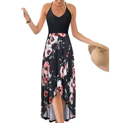 Casual Printed Summer Long Dresses For Women 2023 Elegant Pretty Slim Women's Sexy Backless Dresses Vintage Female Clothing