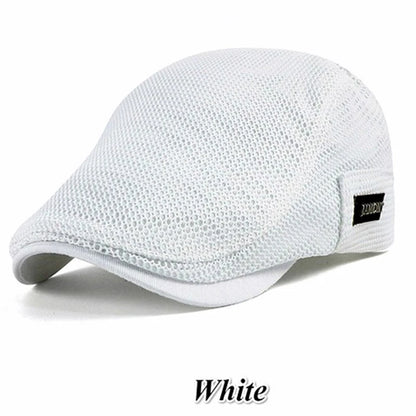 Mesh Breathable Beret Thin Section Sunscreen Sun Hat Cabbie Flat Cap Breathable Mesh Newsboy Beret Ivy Cap