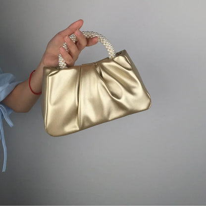 Fashion Pearl Handle Women Dinner Clutch Purse Handbags Luxury Design Ladies Square Shoulder Bags Female Small Messenger Bag