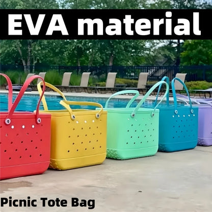 Waterproof And Washable Handbag EVA Beach Basket Women Picnic Tote Bag