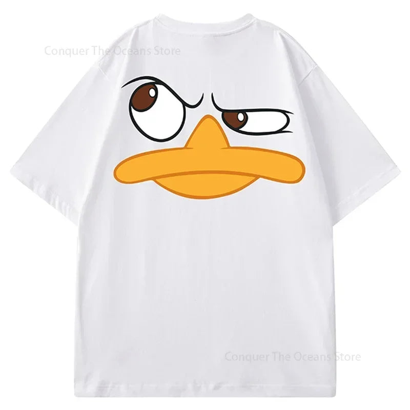 Summer Y2k Cartoon Men‘s T-Shirt New 100% Cotton Anime Short Sleeve Tee Loose Streetwear Women Oversize T-Shirt Tops Tees