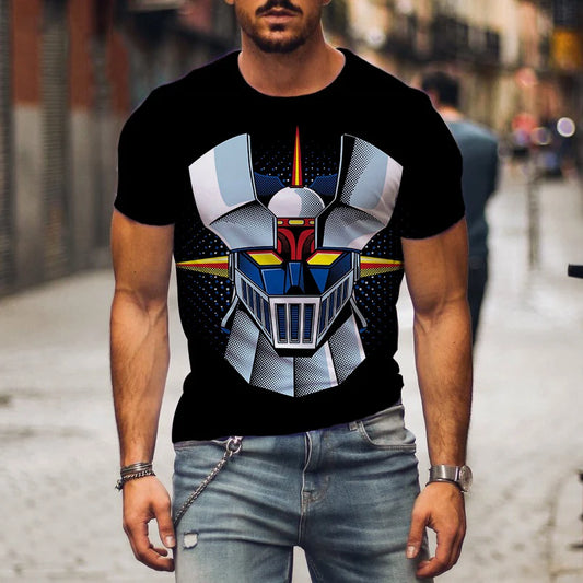 Mazinger Z 3D Print T-Shirts Anime Robot Men Women Casual Fashion Short Sleeve T Shirt Oversized Harajuku Tees Tops Kid Clothing