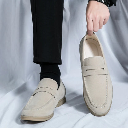 Classic Soft Suede Shoes Penny Men Loafers Slip On Leather Casual Men Shoes Comfort Driving Shoes Men Flats Walking Footwear