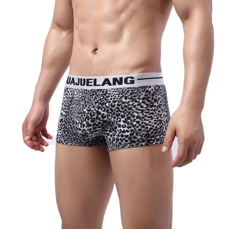 Men Boxers Leopard Soft Breathable Underwear Male Comfortable Panties Underpants Cueca BoxerShorts Homme