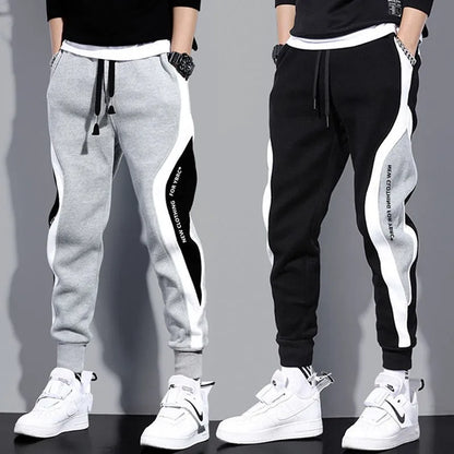 Men's Sports Pants Spring Autumn Male Loose Fitting Leggings Patchwork Running Training Casual Pants Fashion Outfit Trousers