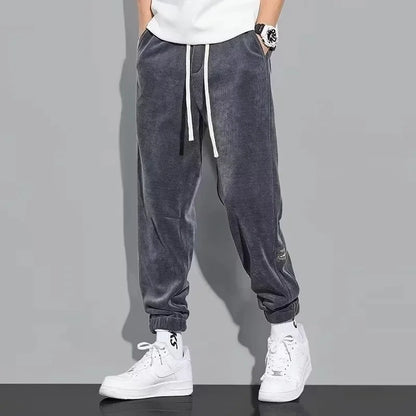 Spring Autumn Men's Loose-Fit Wide-Leg Casual Pants Trendy Brand Heavyweight Sports Korean Style Trendy Fashion Pants