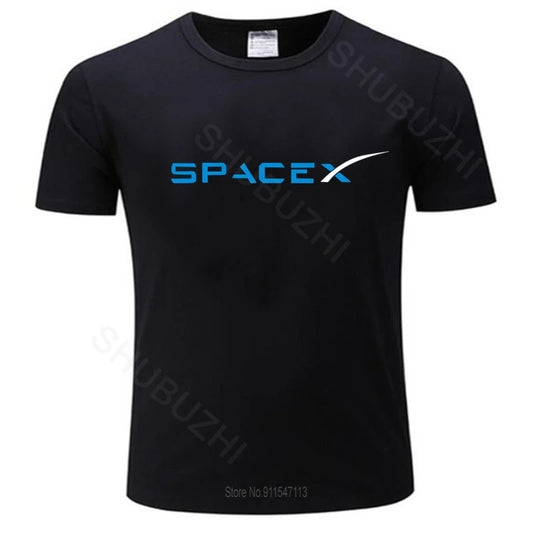 SpaceX black tshirt Space X Logo T Shirt Men's Popular Boyfriend's Pl tshirt new fashion cotton teeshirt drop shipping