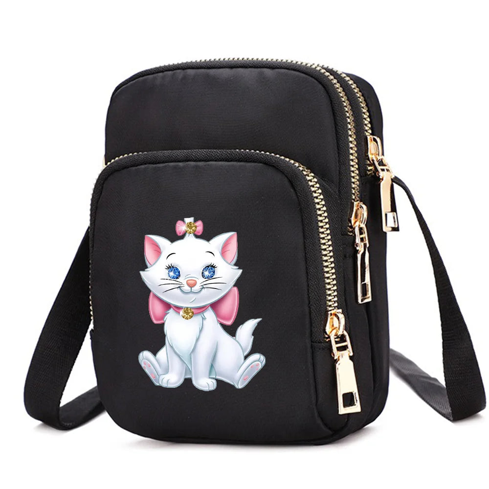 The Aristocats Marie Cat Women Shoulder Bags Cell Phone Purse Crossbody Shoulder Strap Handbag Female Girls Bags Causal Bag Gift