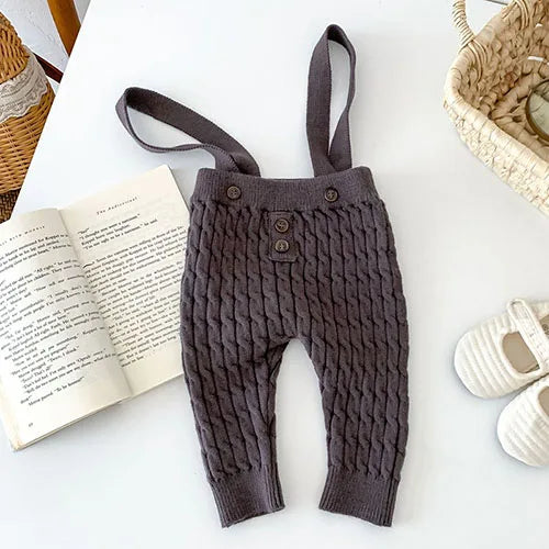 Autumn Spring Newborn Baby Boys Girls Clothing Suit Long Sleeved Striped Sweater+Strap Pants Infant Baby Knitting Clothes Set